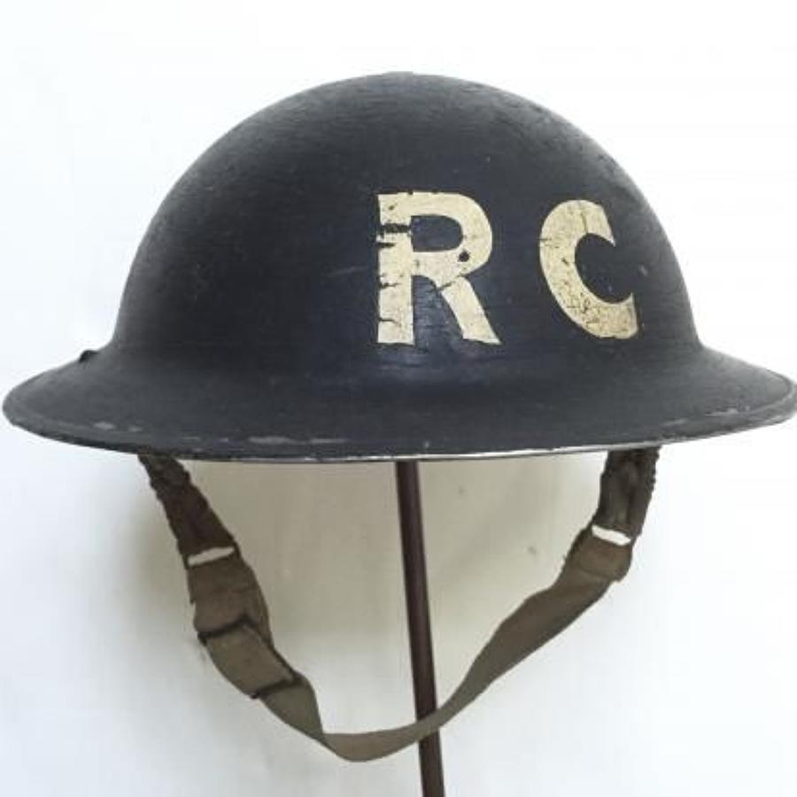 WW2 Civil Defence Report & Control Officer's Steel Helmet.