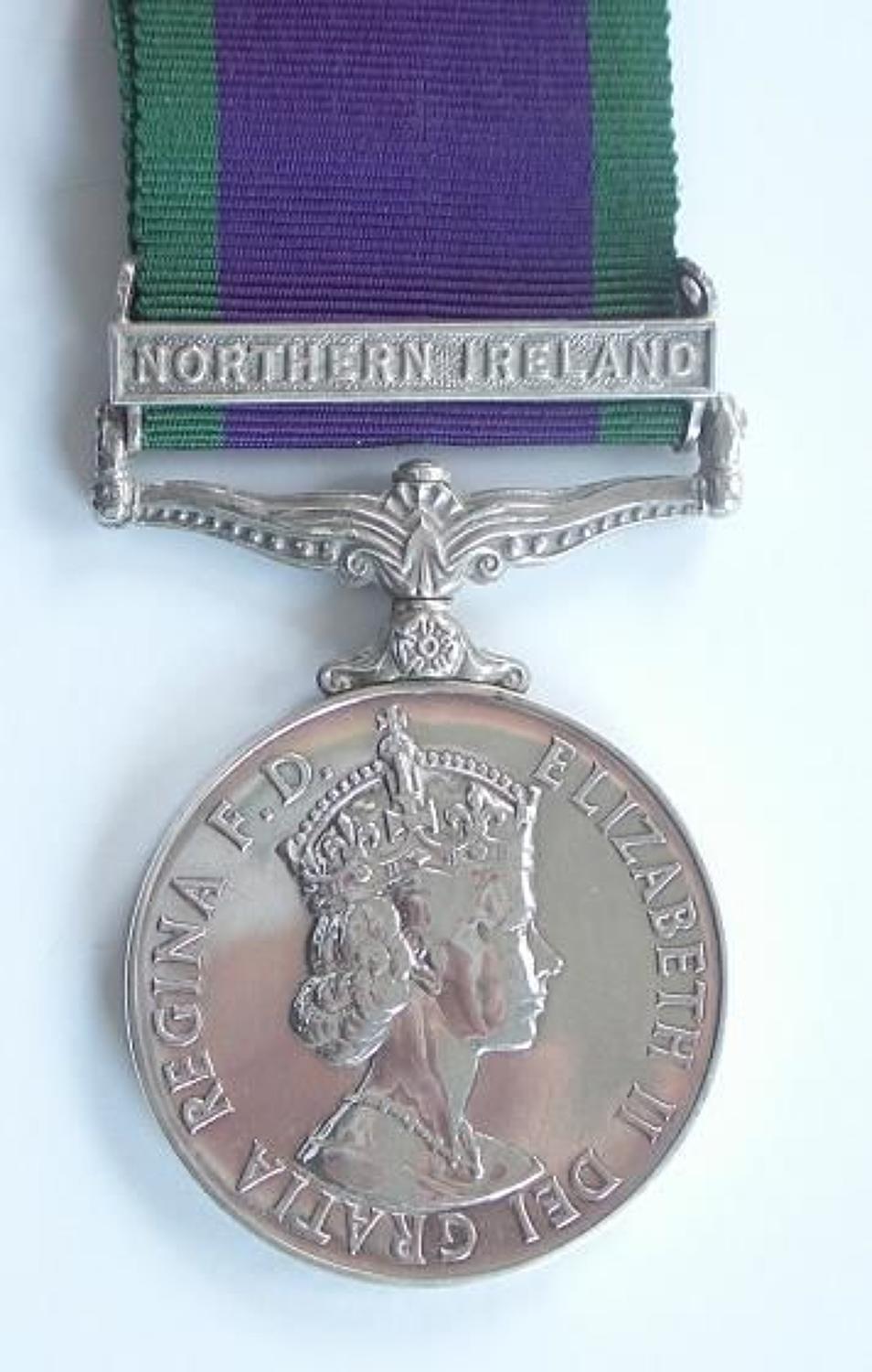 Queen's Dragoon Guards Campaign Service Medal Clasp Northern Ireland.