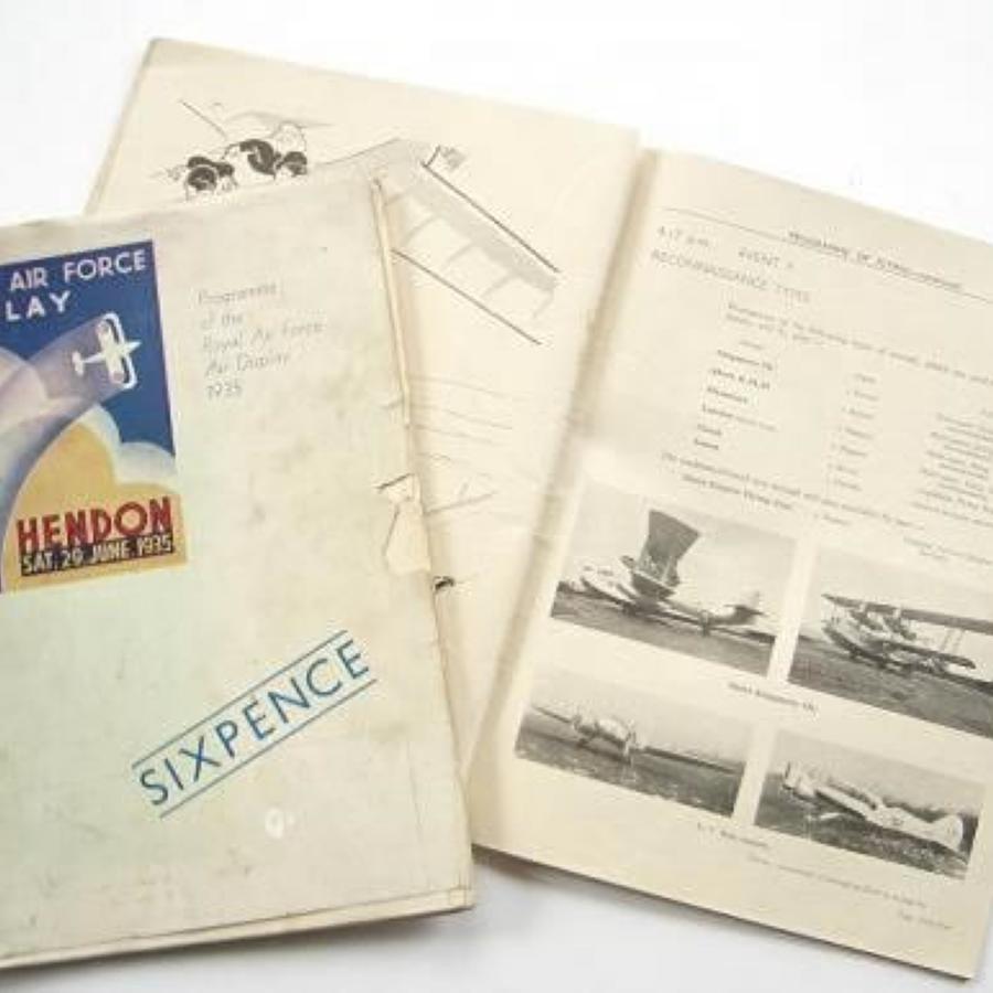 RAF 1935 Hendon Flying Display Programme.