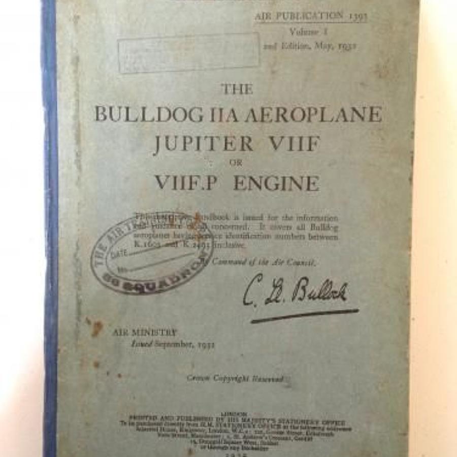"Bulldog IIA Aeroplane Jupiter VIIF or VIIF.P Engine" 1932 Manual