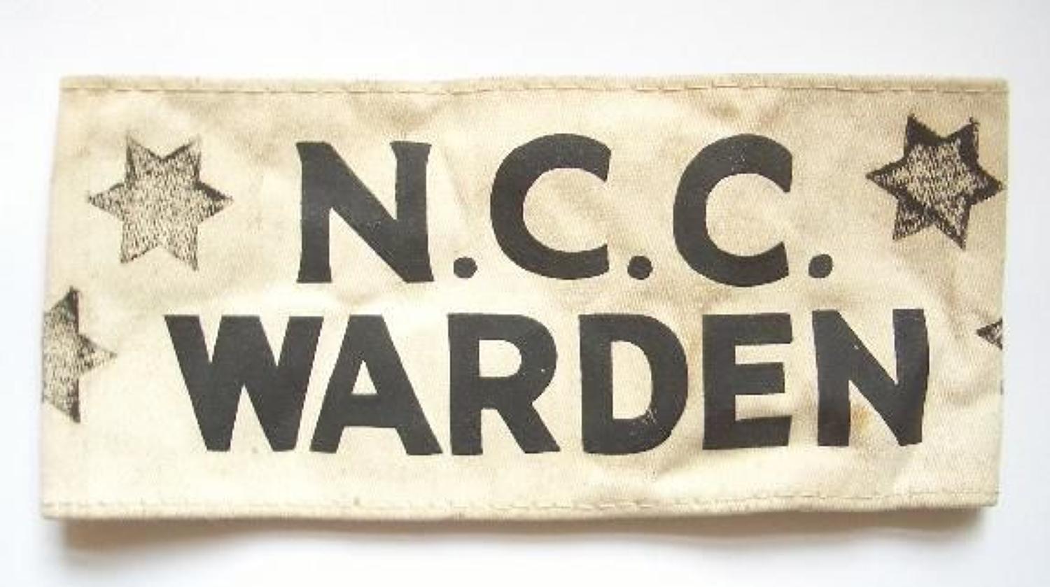 WW2 Civil Defence NCC Wardens Armband.