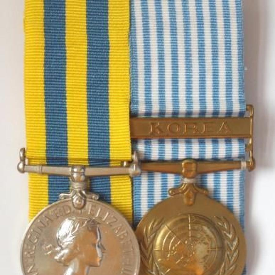 1st Bn King’s Shropshire Light Infantry Korea War Pair of Medals.