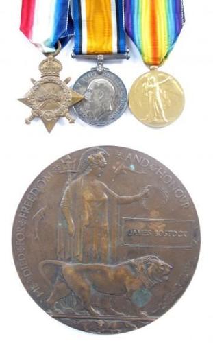 WW1 9th Bn Lancashire Fusiliers 1917 Casualty Group of Medals.