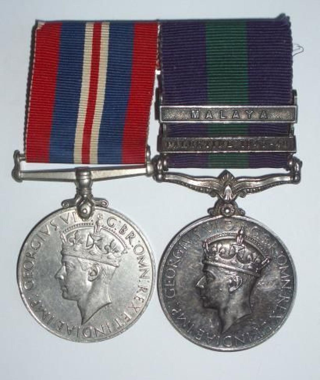 WW2 Welsh Guards Two Clasp General Service Medal.