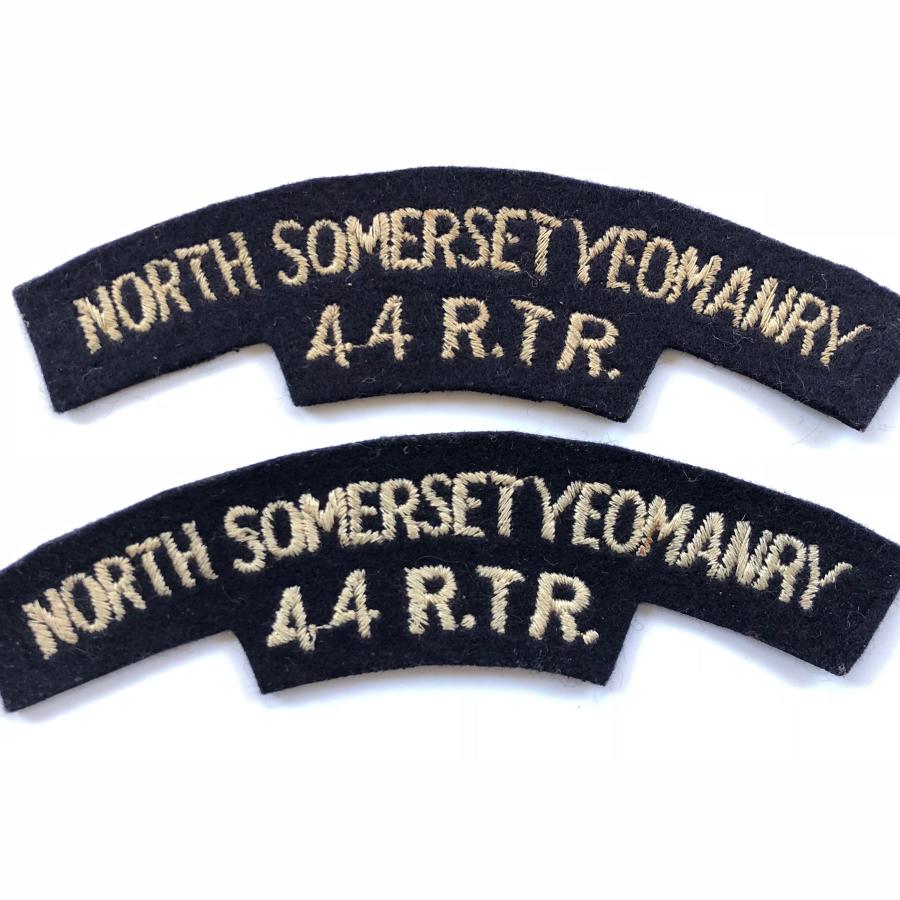North Somerset Yeomanry 44 RTR Cloth Shoulder Titles Badge