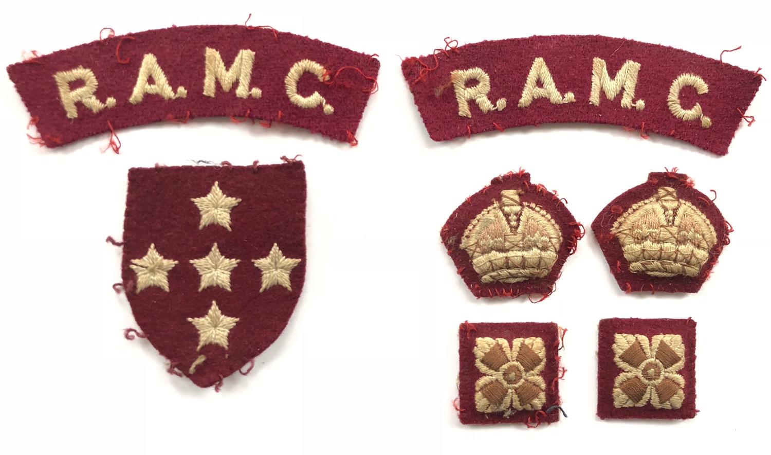 WW2 Period RAMC Officer's Cloth Badges.