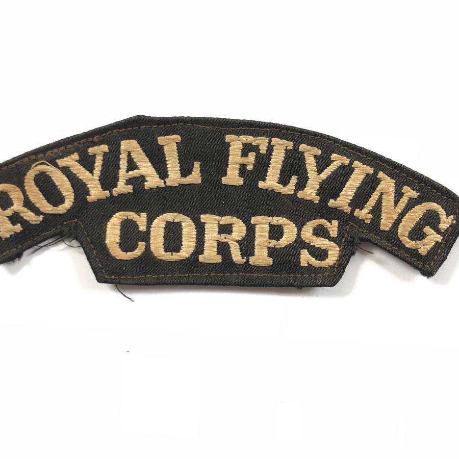 WW1 ROYAL FLYING CORPS Embroidered Canvas shoulder title Badge Variant