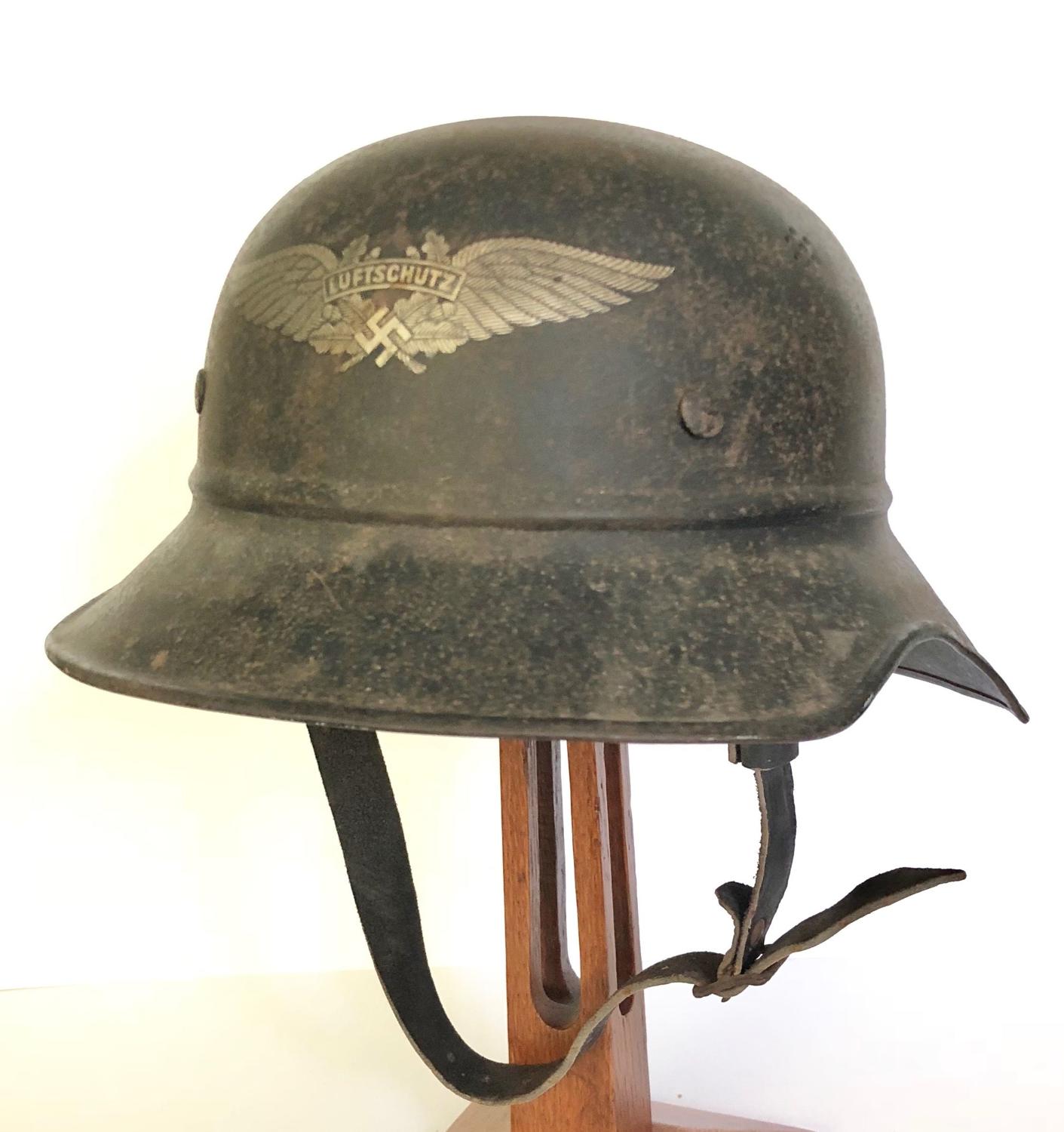 German Third Reich WW2 Luftschutz Shell Hemet.