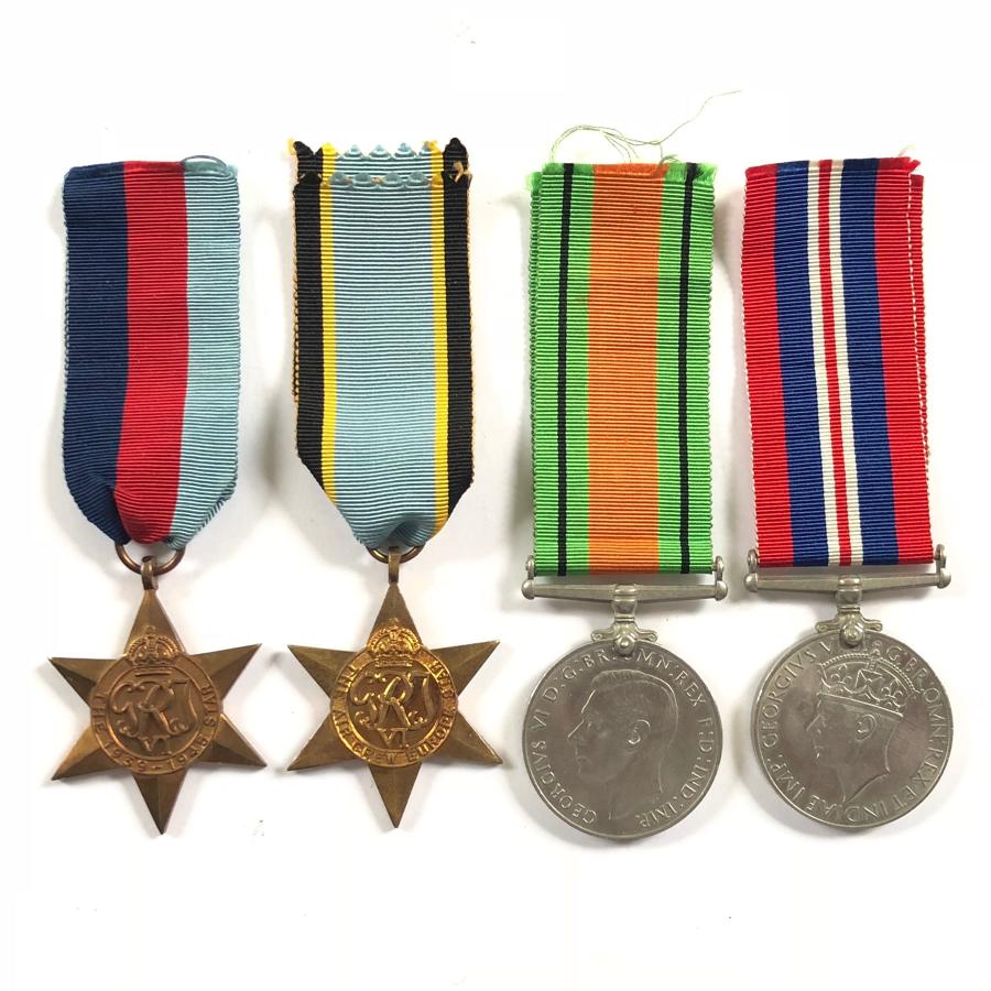 WW2 Aircrew Europe Star Group of Four Medals.
