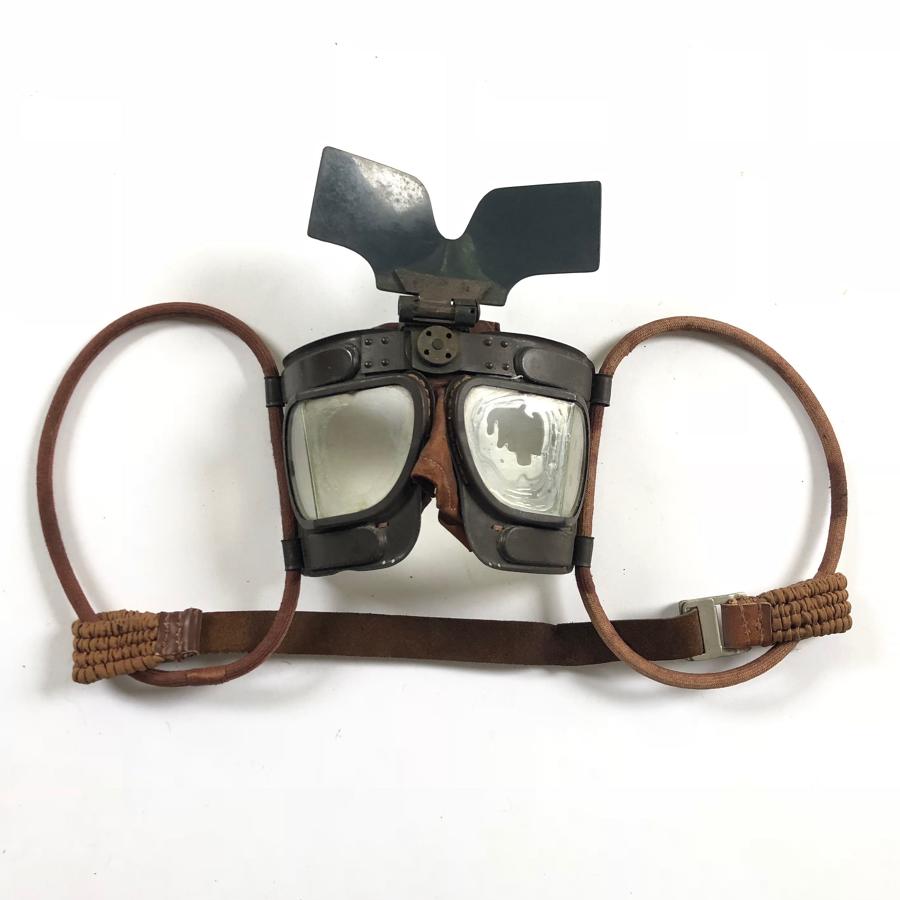 WW2 RAF MKIVB Aircrew Issue Flying Goggles with Flip Shield.