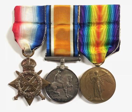 WW1 1st Bn Northumberland Fusiliers 1914 Star Casualty Group of Three