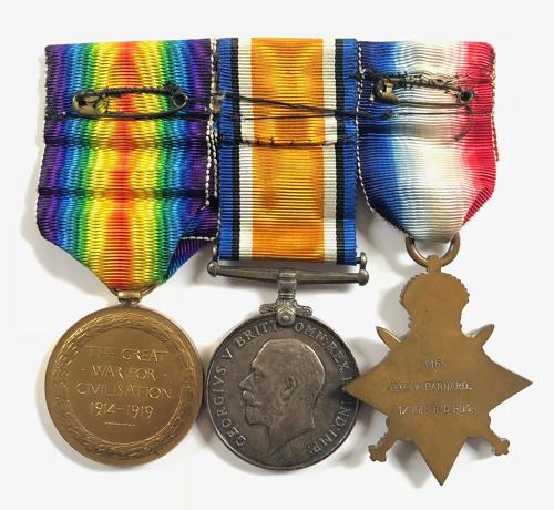 WW1 1st Bn Northumberland Fusiliers 1914 Star Casualty Group of Three