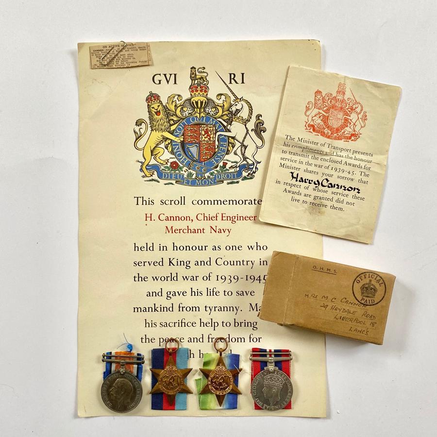 WW2 Merchant Navy M.V. Swedru Officer’s Casualty Group of Medals.
