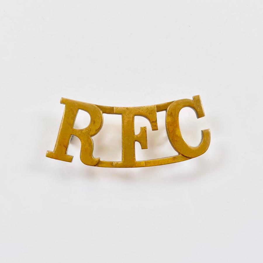 WW1 Royal Flying Corps Brass Shoulder Title.