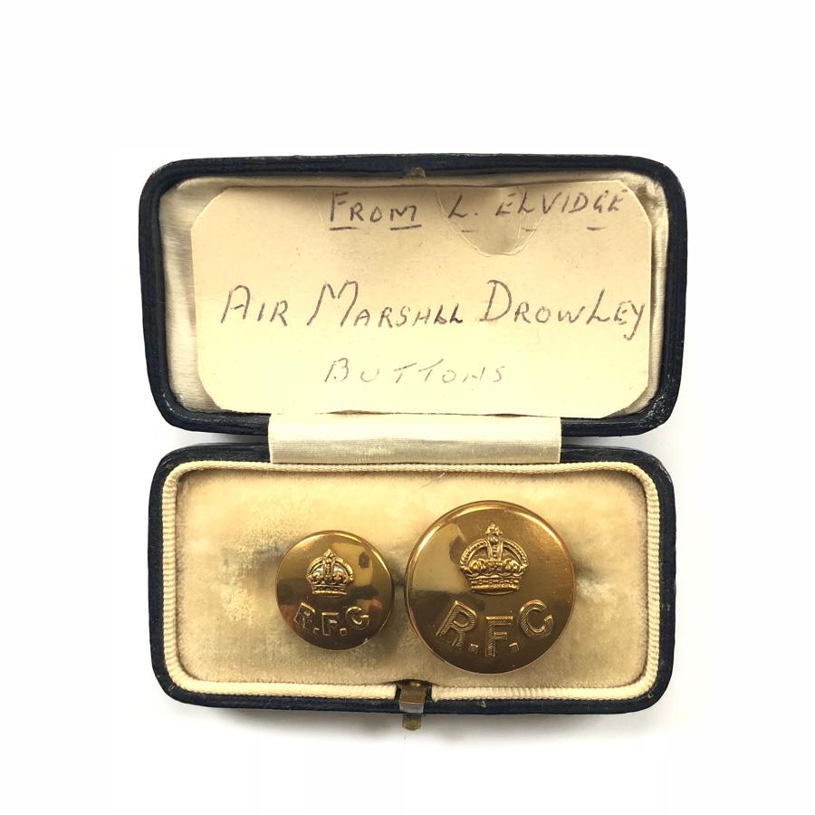 WW1 RFC Attributed Tunic Buttons Air Vice Marshal T.E. Drowley CBE.