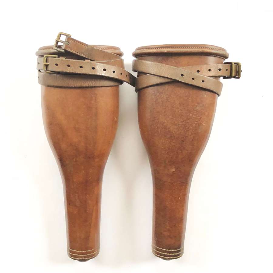 Victorian Military Polished Leather Cavalry Pistol Holsters.