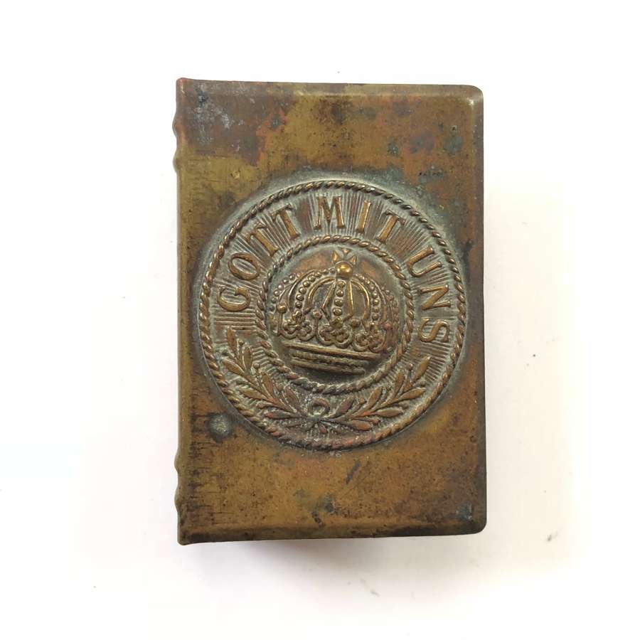 WW1 Trench Art German Buckle Matchbox Cover.