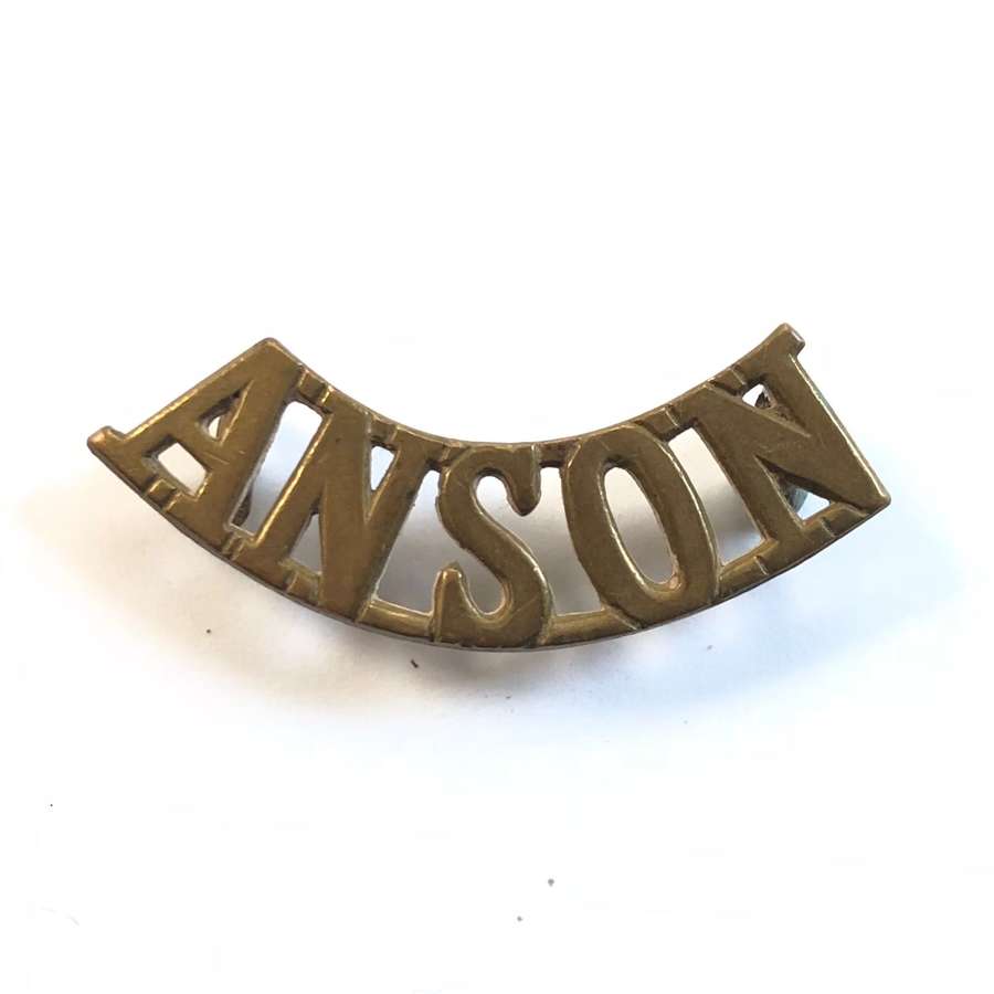 WW1 Royal Naval Division RND Anson Brass Shoulder Title.