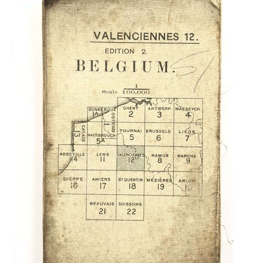 WW1 British Army 1916 Map. Belgium Valenciennes 12