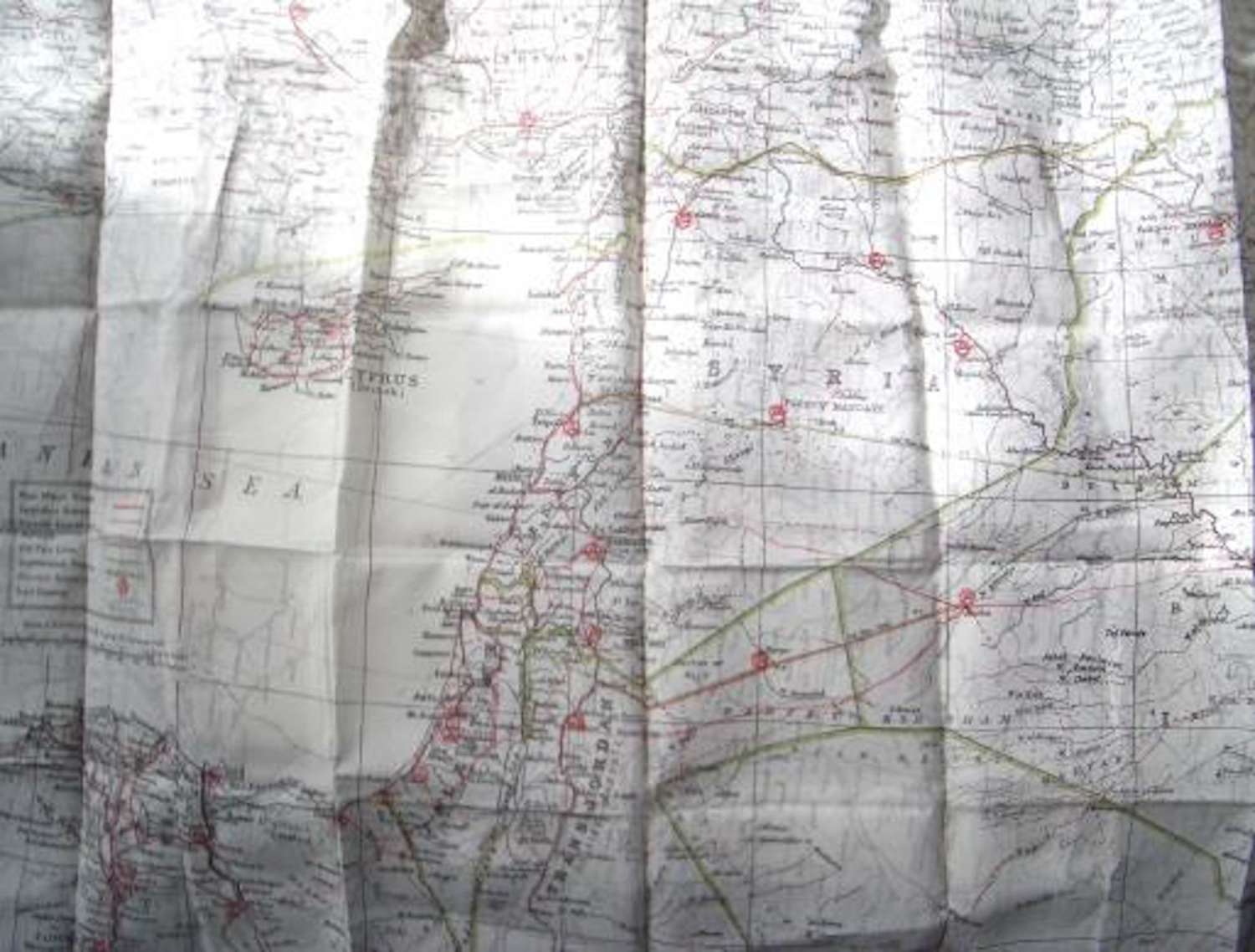 WW2 Period RAF Silk Escap Map T1/T3 PALESTINE CYPRUS etc