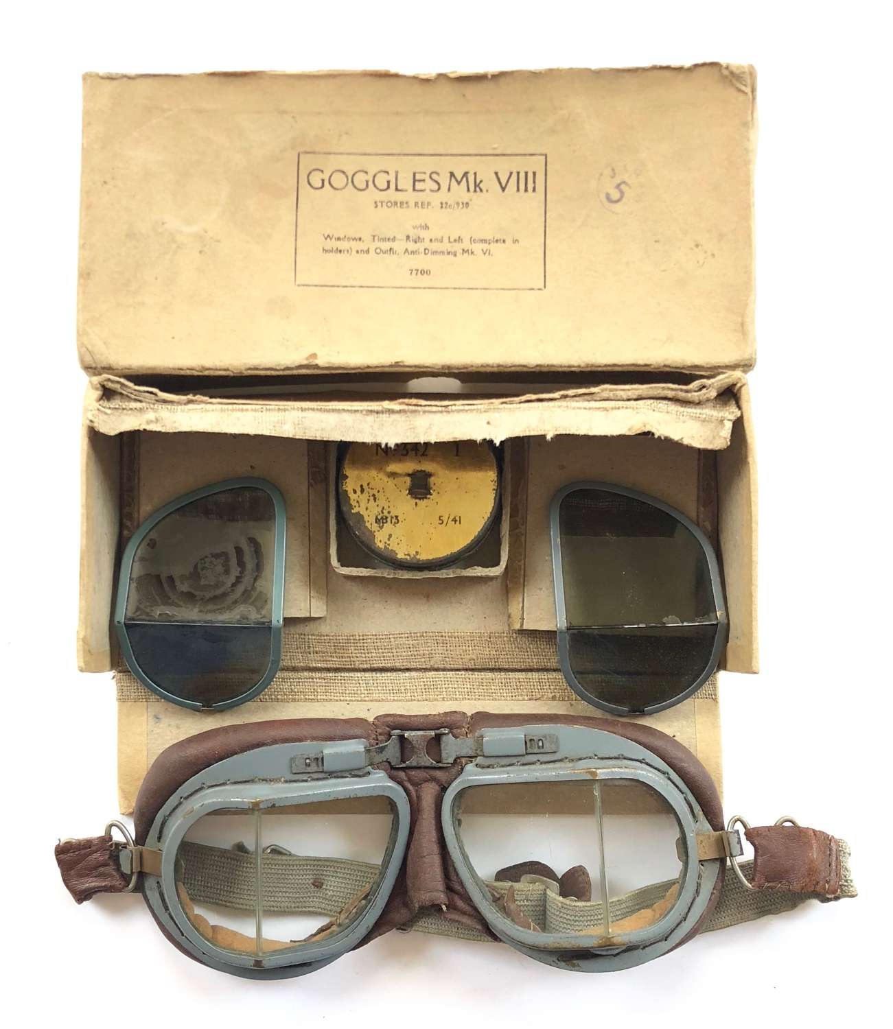 WW2 RAF MKVIII Boxed Flying Goggles.