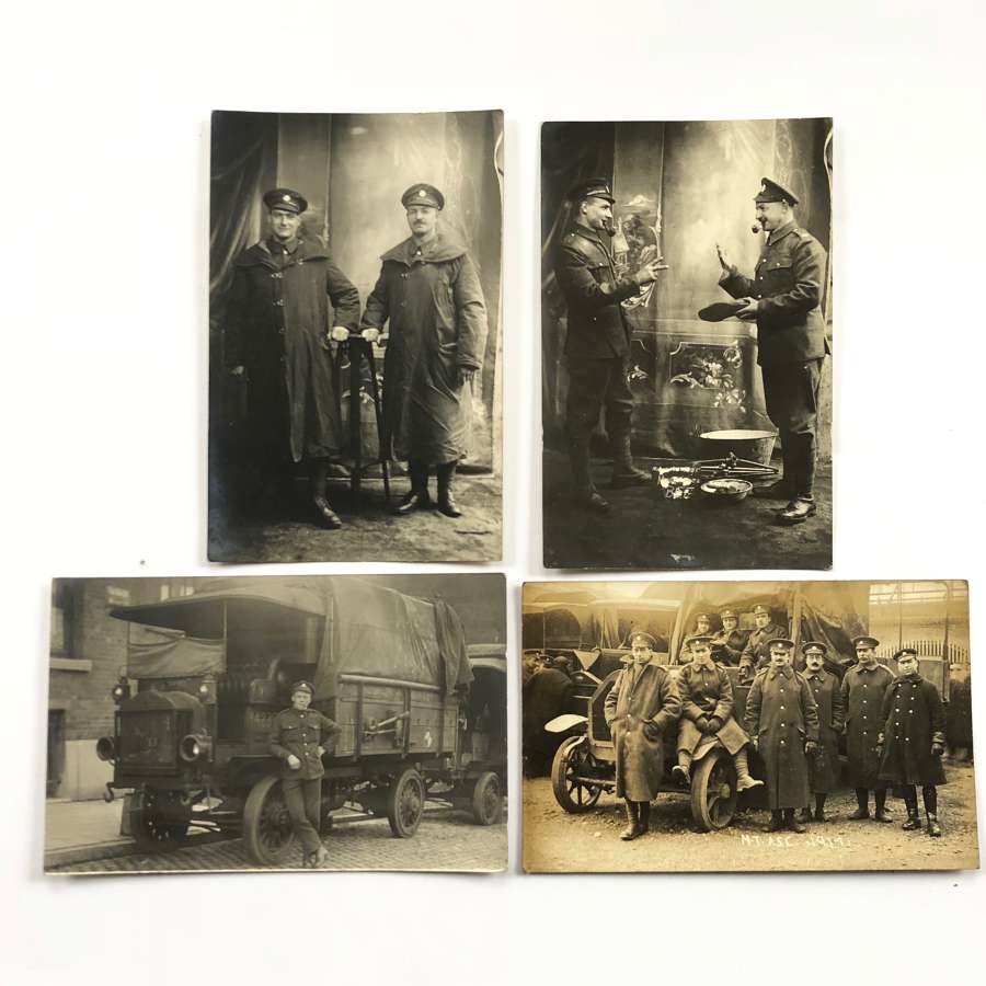 WW1 Original Army Service Corps Photographic Postcards.