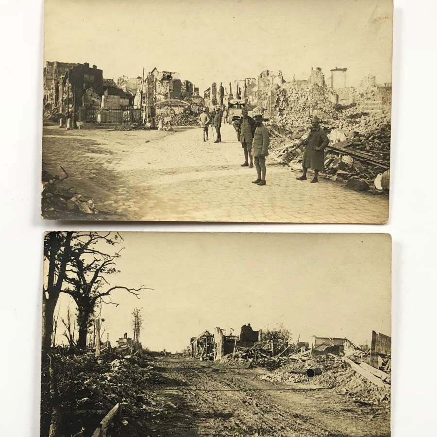 WW1 Original 1918 Photographs of Bomb Damage.