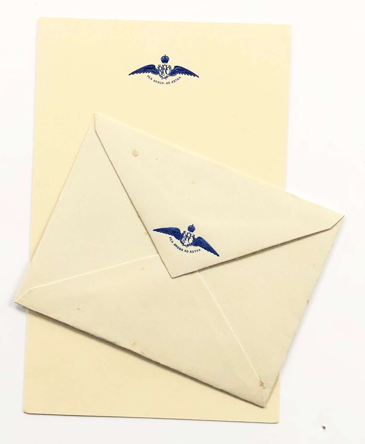 WW1 Original Royal Flying Corps RFC Embossed Writing Paper & Envelope.