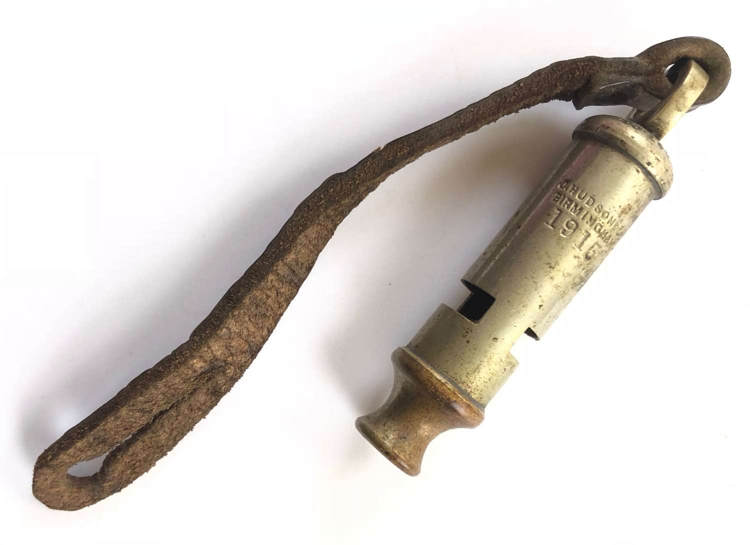 WW1 1915 Officer’s Trench Whistle & Strap.