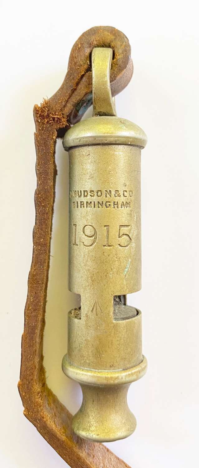 WW1 1915 British Officer's Trench Whistle & Strap.
