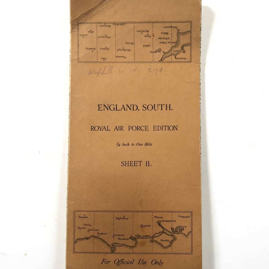 WW2 RAF Battle of Britain Period South Coast Flying Map.