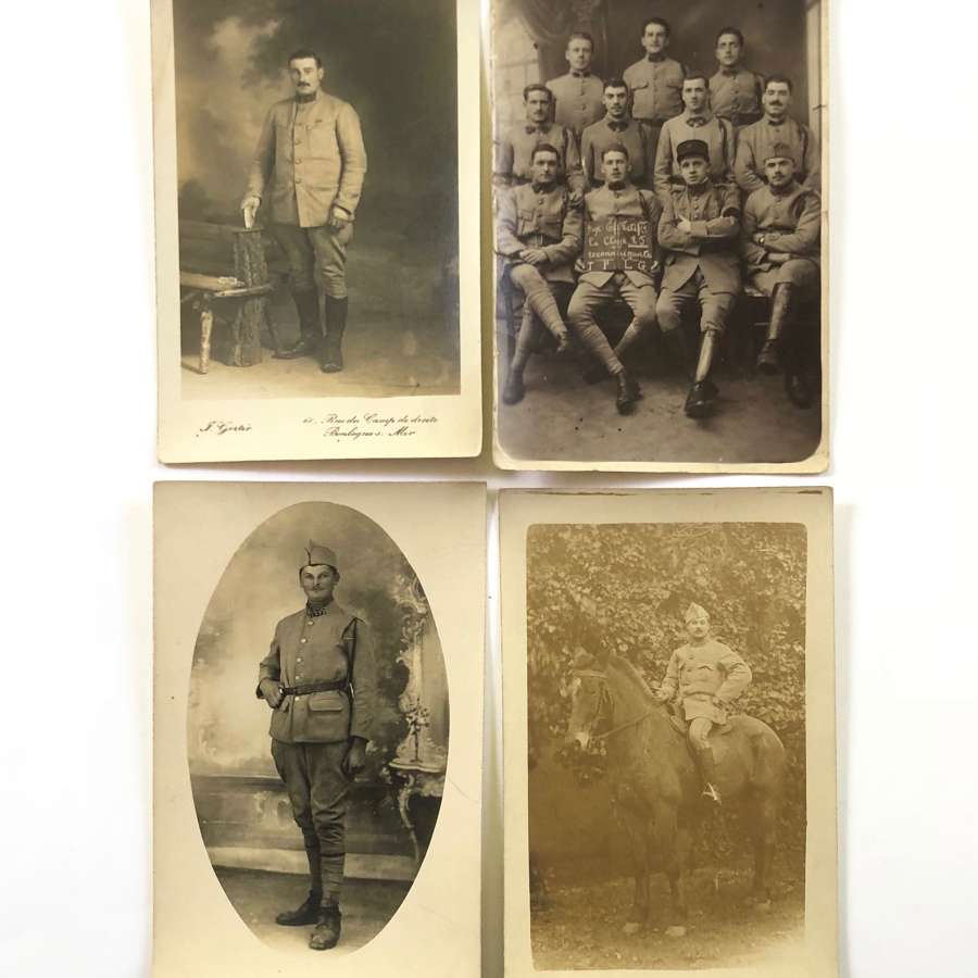 WW1 Four Original Photographs of French Soldiers.