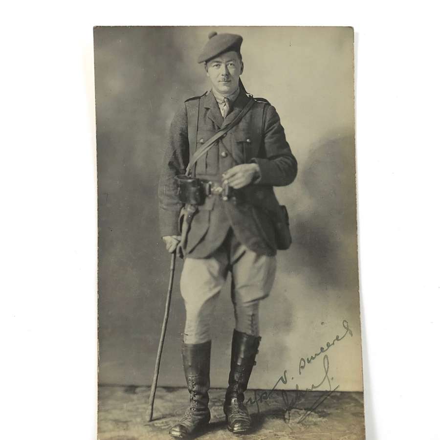 WW1 Original Postcard Photograph of a Scottish Officer.