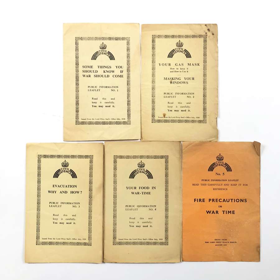 WW2 Home Front Civil Defence Pamphlets 1-5.