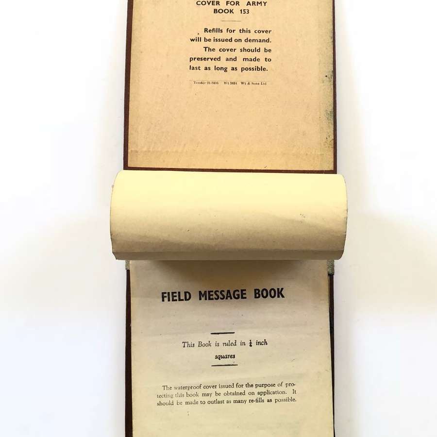 WW2 1943 British Army Message Booklet & Cover.