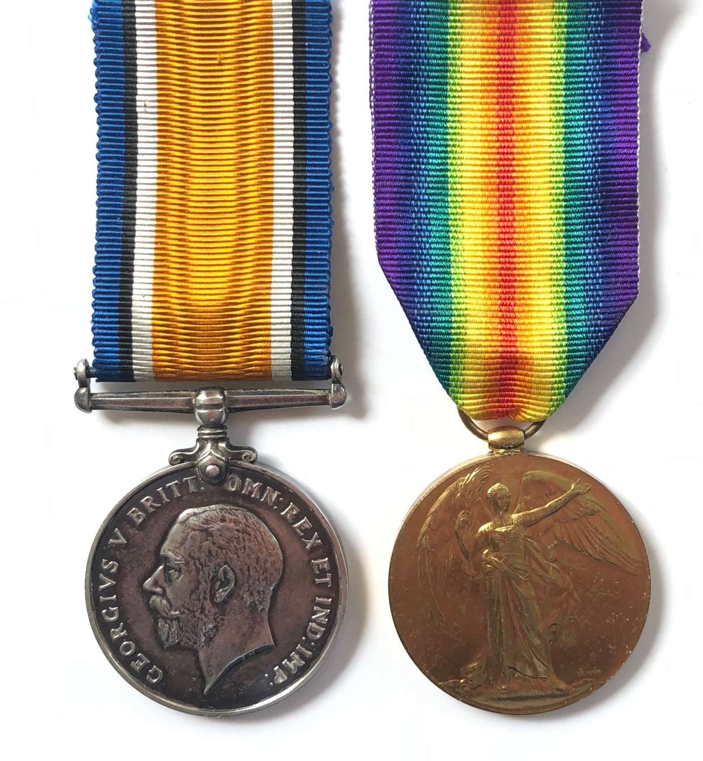 WW1 2/4th (Royal Fusiliers) Bn London Regiment Casualty Pair of Medals
