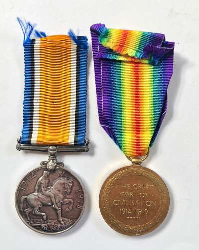 WW1 2/4th (Royal Fusiliers) Bn London Regiment Casualty Pair of Medals