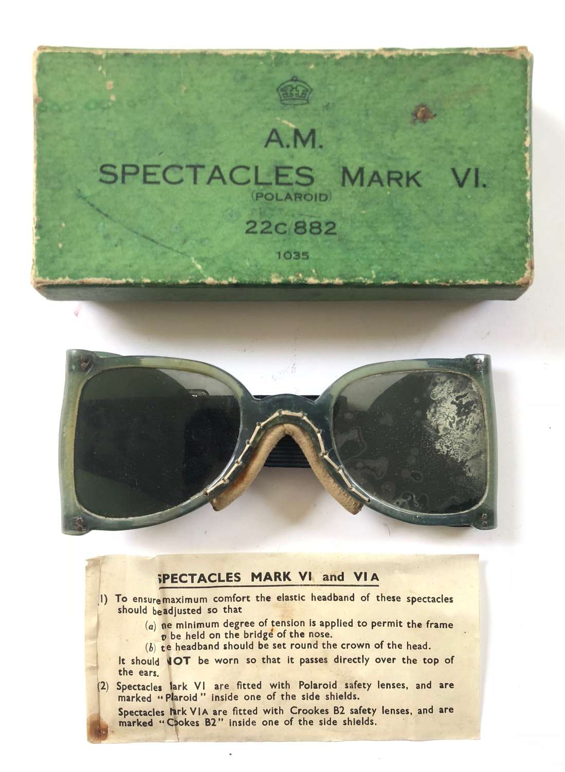 WW2 RAF MKVI Spectacles (Goggles) Boxed.