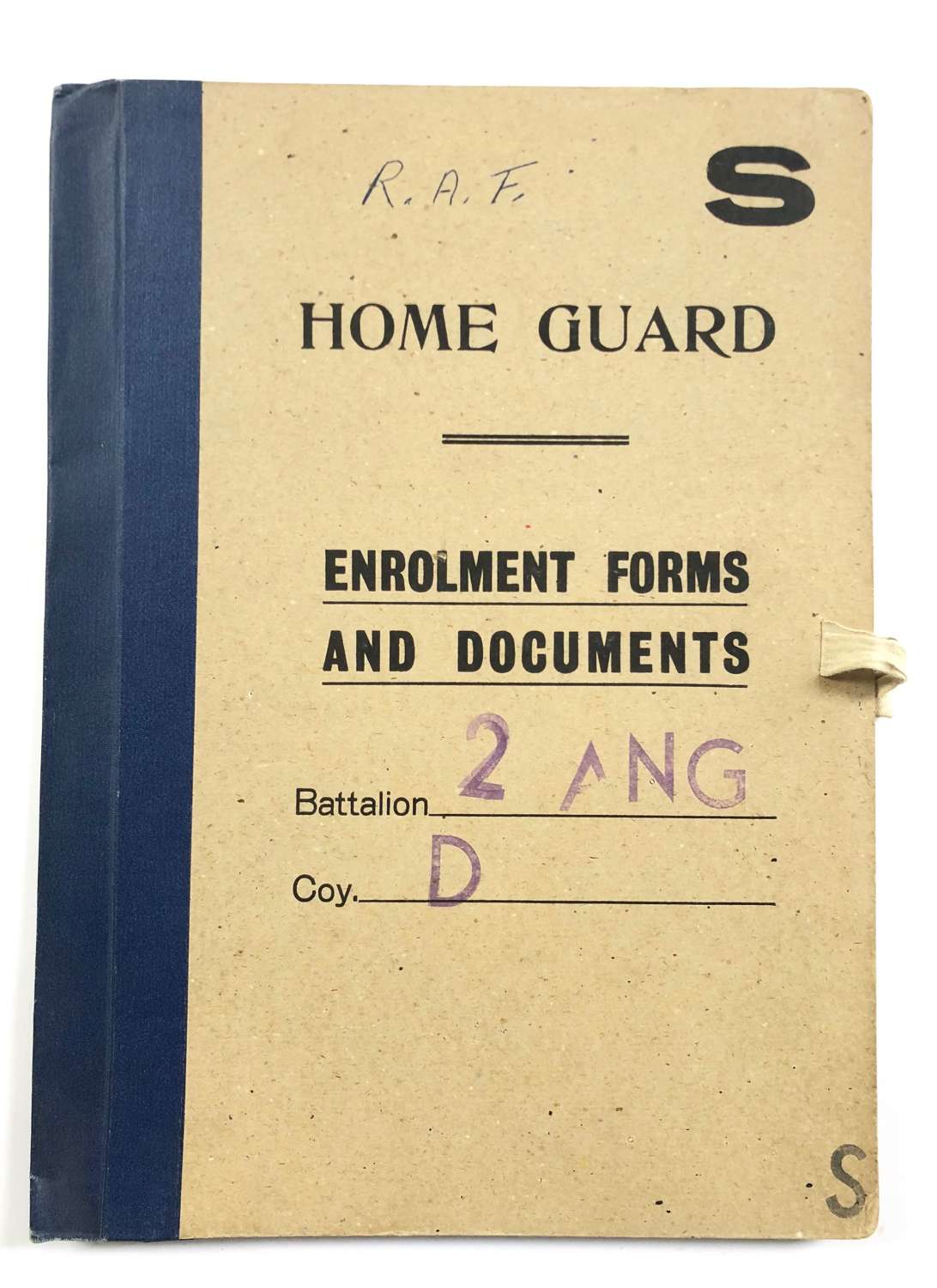WW2 Home Front Angus Forfar Home Guard Folder Cover.