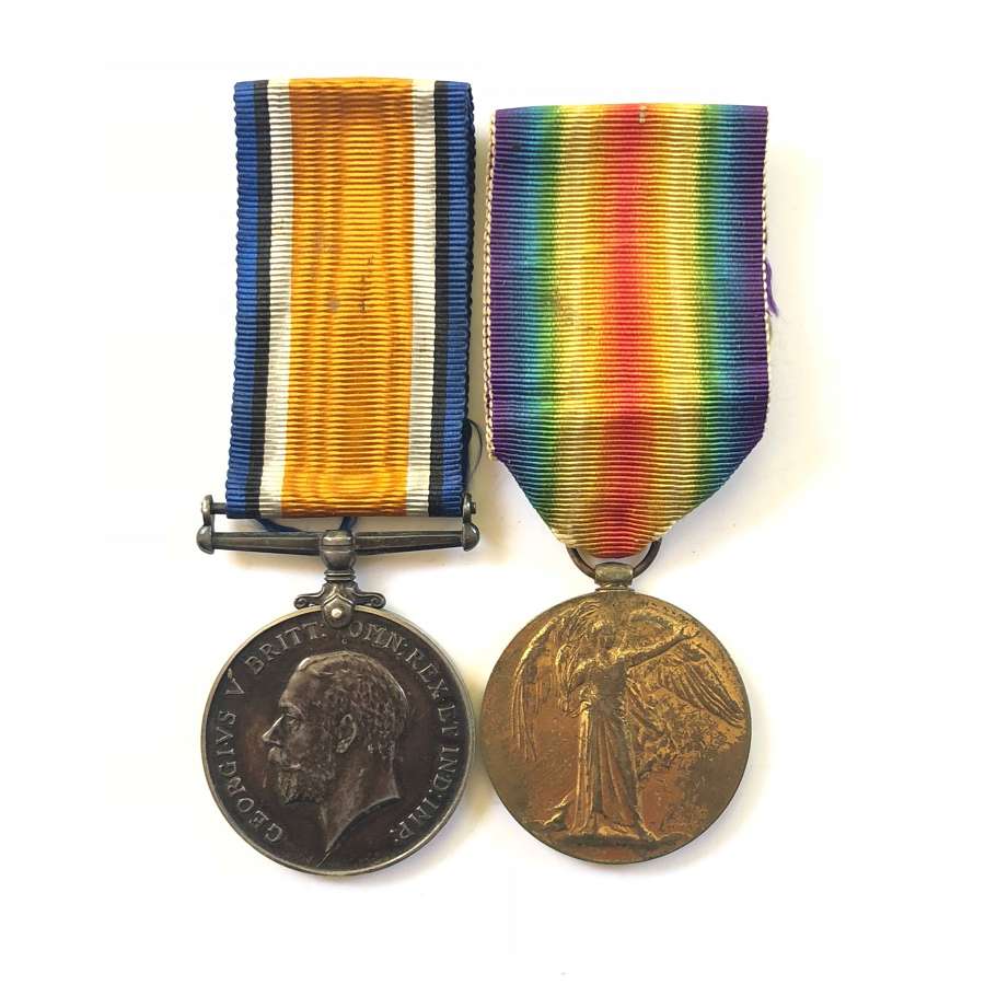 WW1 1917 1st Bn KOSB Casualty Pair of Medals.