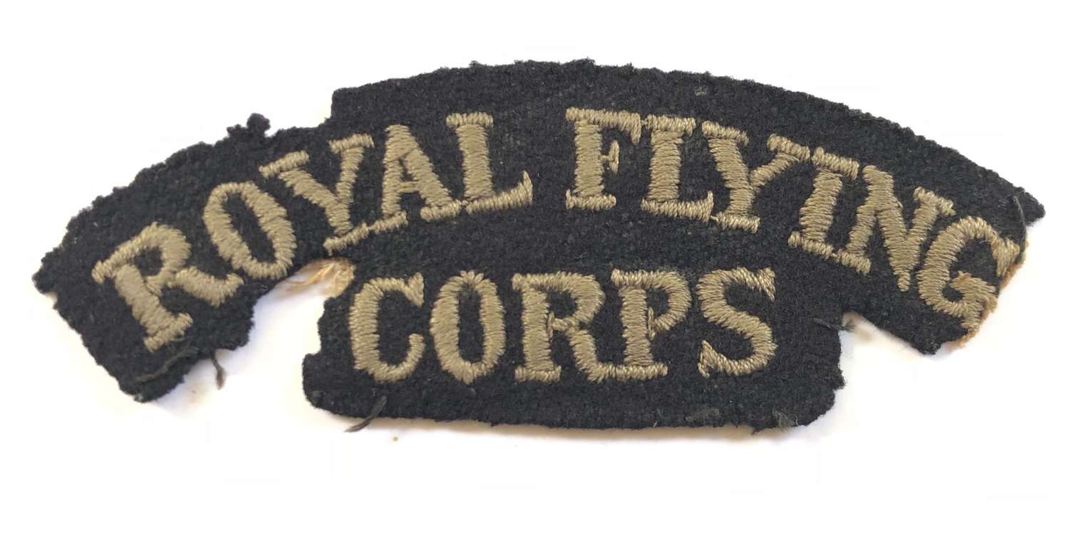 WW1 Royal Flying Corps RFC Cloth Shoulder Title.
