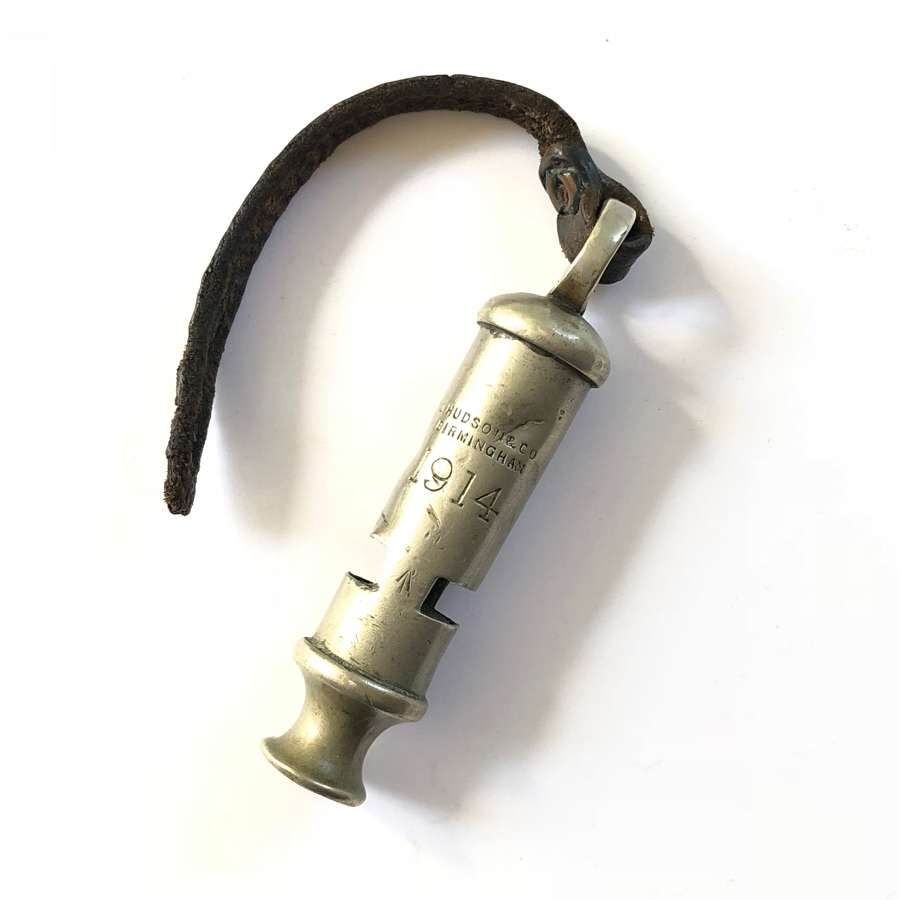 WW1 1914 Officer’s Trench Whistle & Strap.