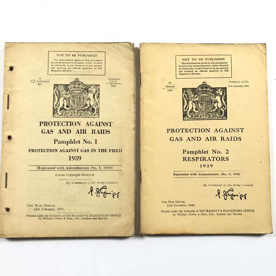 WW2 Home Front 1939 Protection Against Gas Booklets.