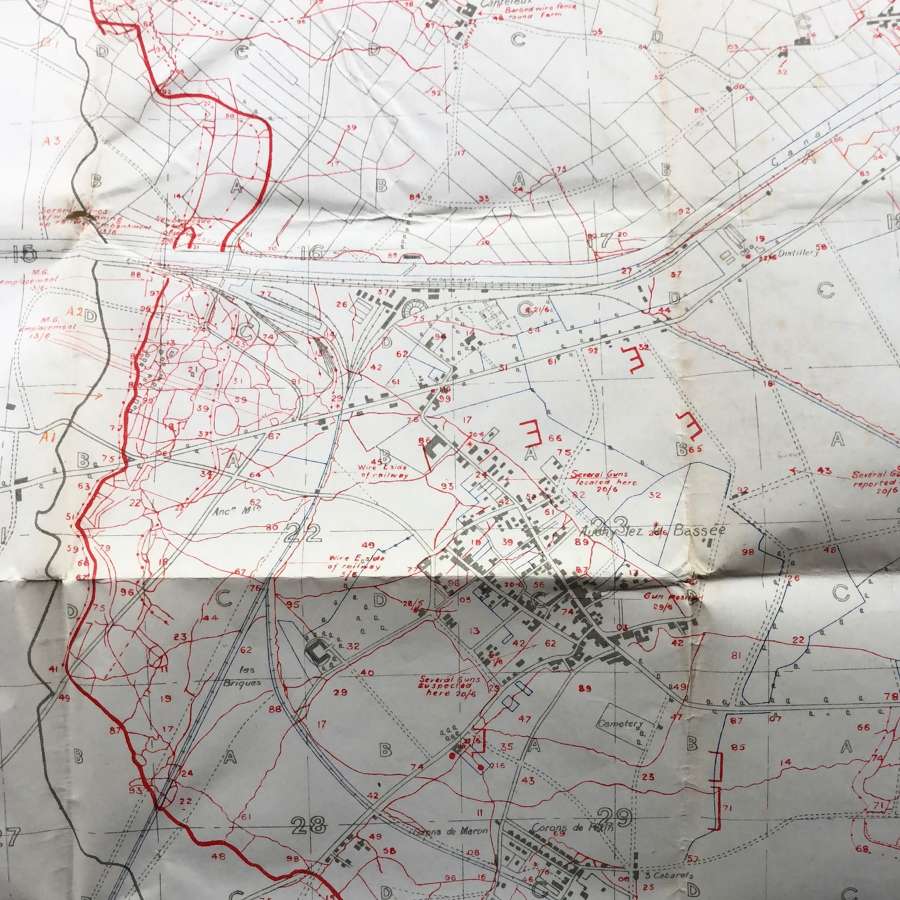 WW1 1915 Original Trench Map Violaines La Bassee.