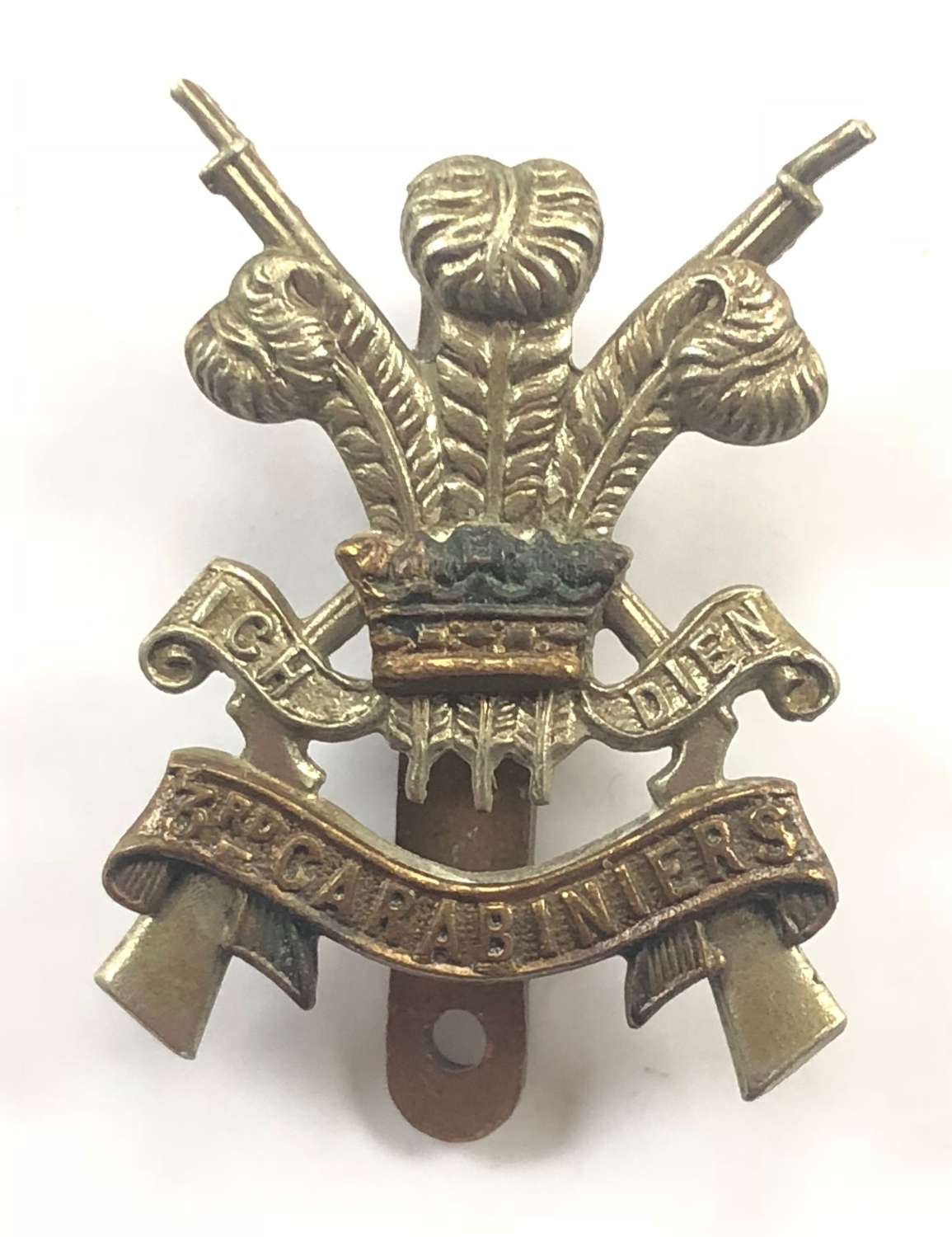 WW2 3rd Carabiniers Cavalry Cap Badge.