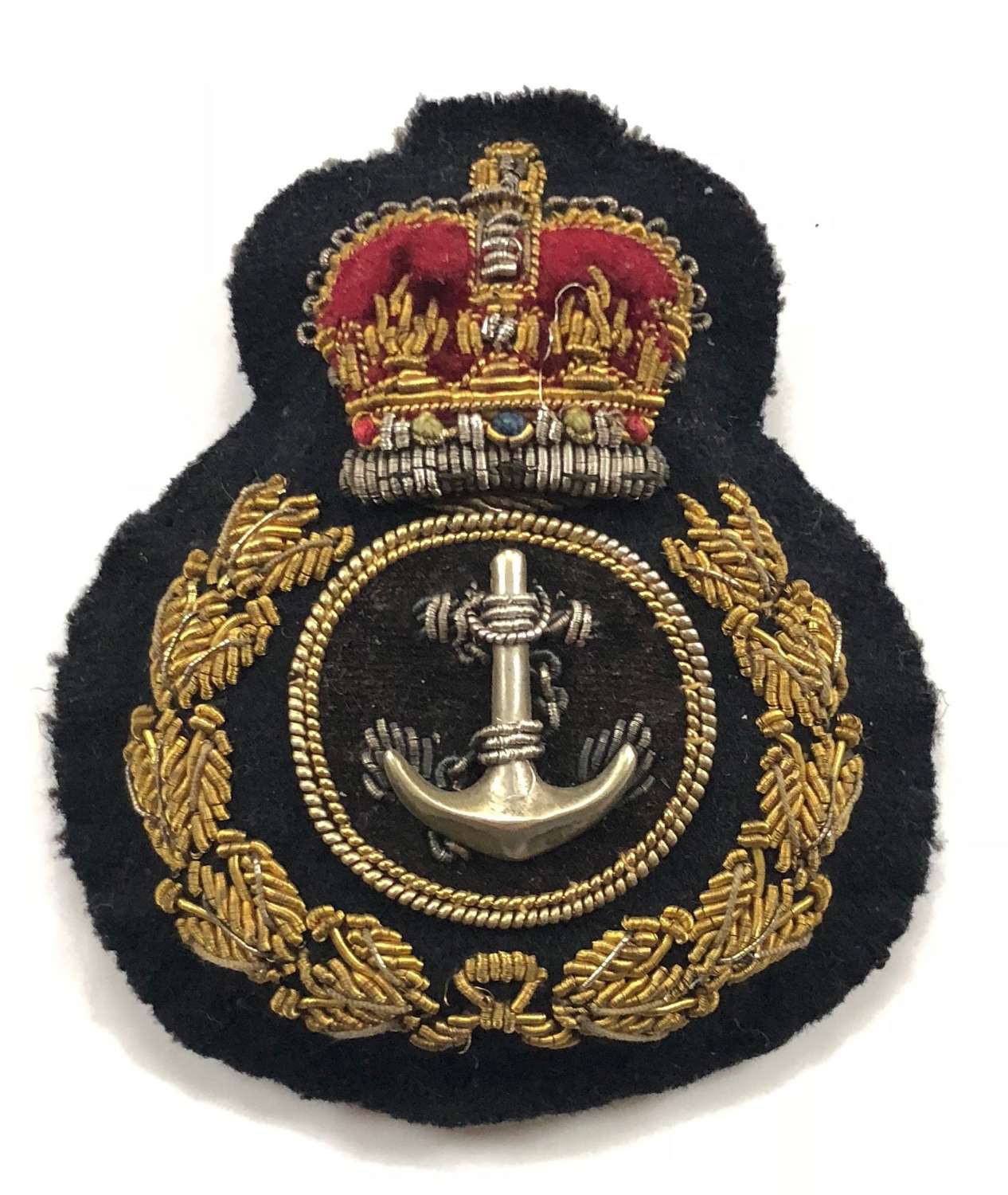 Royal Navy Cold War Warrant Officer Bullion Cap Badge.