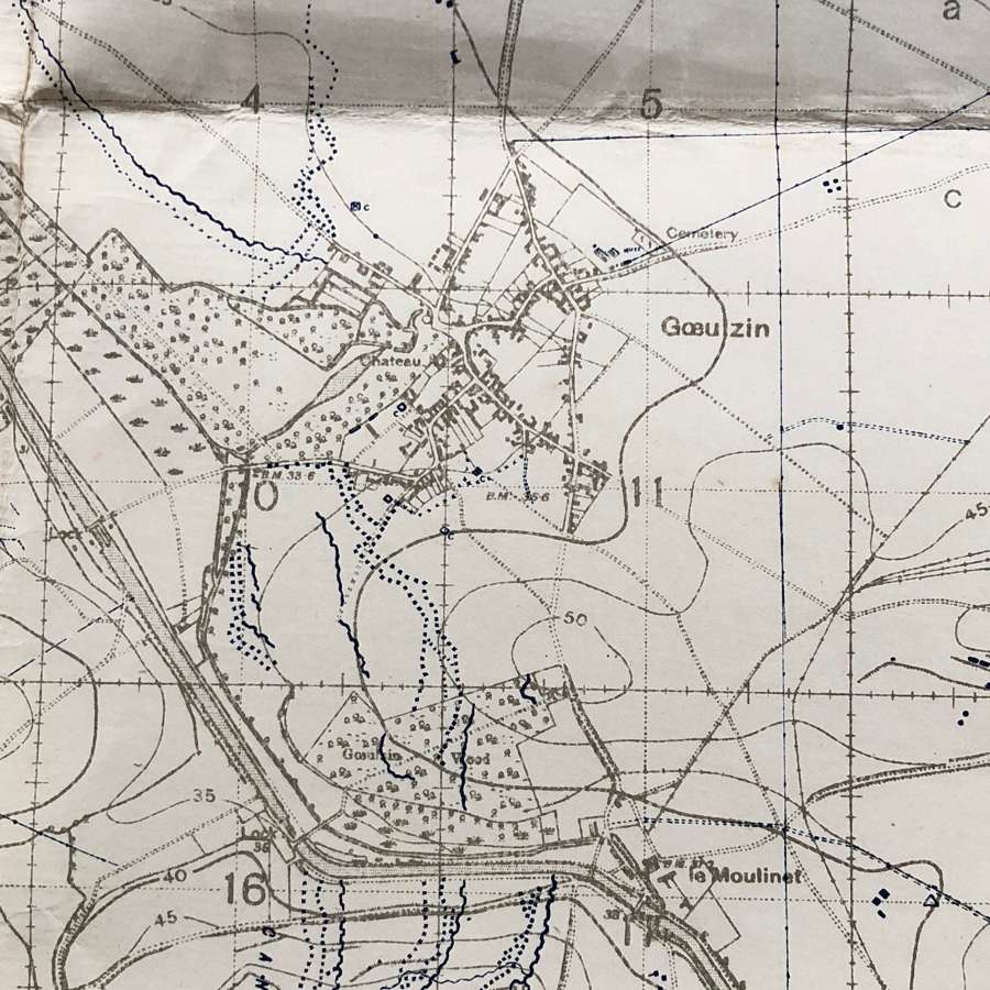 WW1 August 1918 British Army Trench Fighting Map,