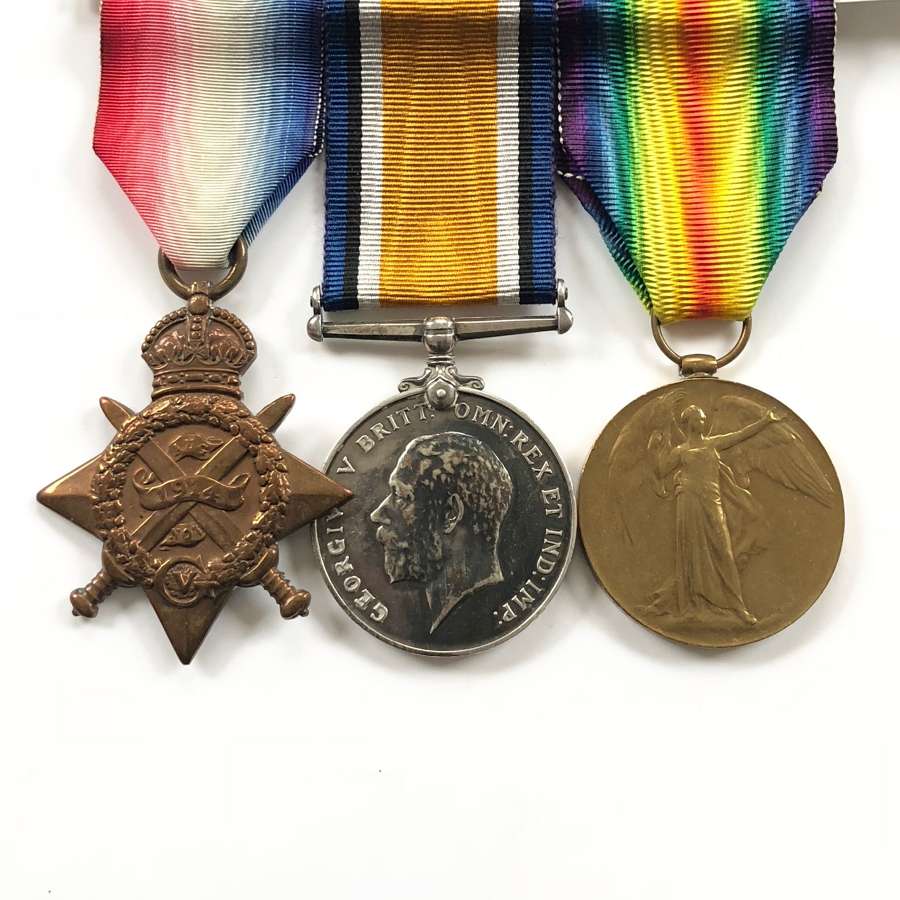 WW1 2nd Bn Devonshire Regiment 1914 Star Group of Three Medals.