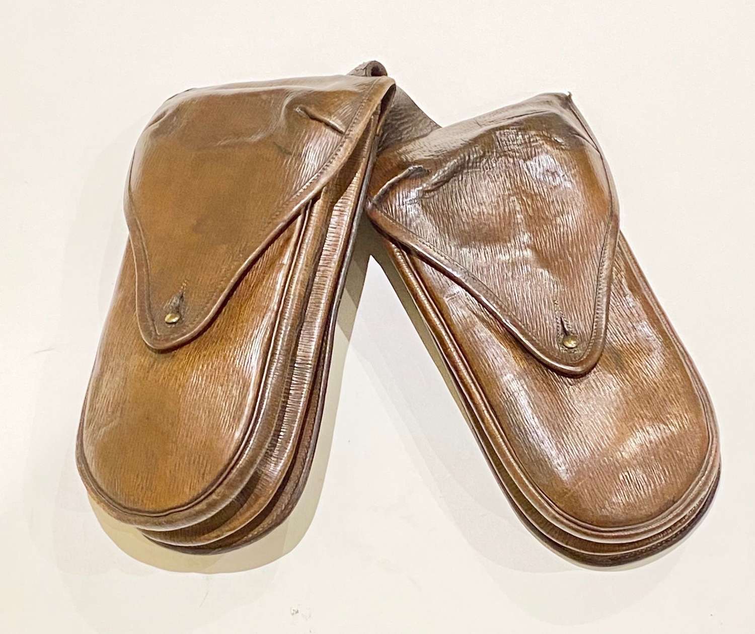 Boer War / WW1 Officer’s Leather Cavalry Saddle Pouches.