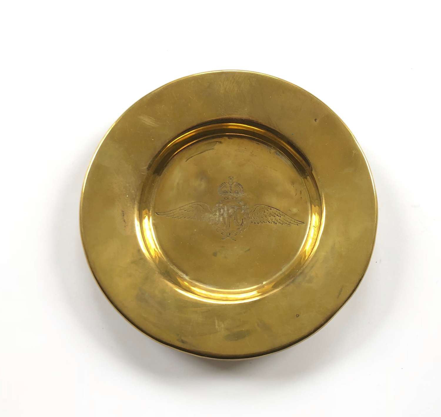 WW1 Royal Flying Corps Trench Art Style Brass Dish.
